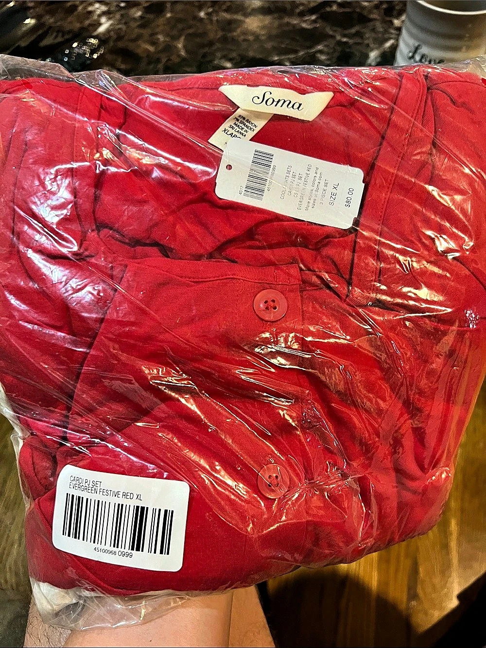 Soma Cool Nights Evergreen Festive Red Cardi PJ Set
